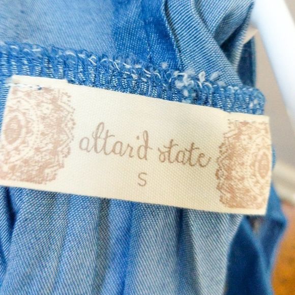 ALTAR'D STATE Chambray Embroidered Sun Dress Small - Picture 8 of 10